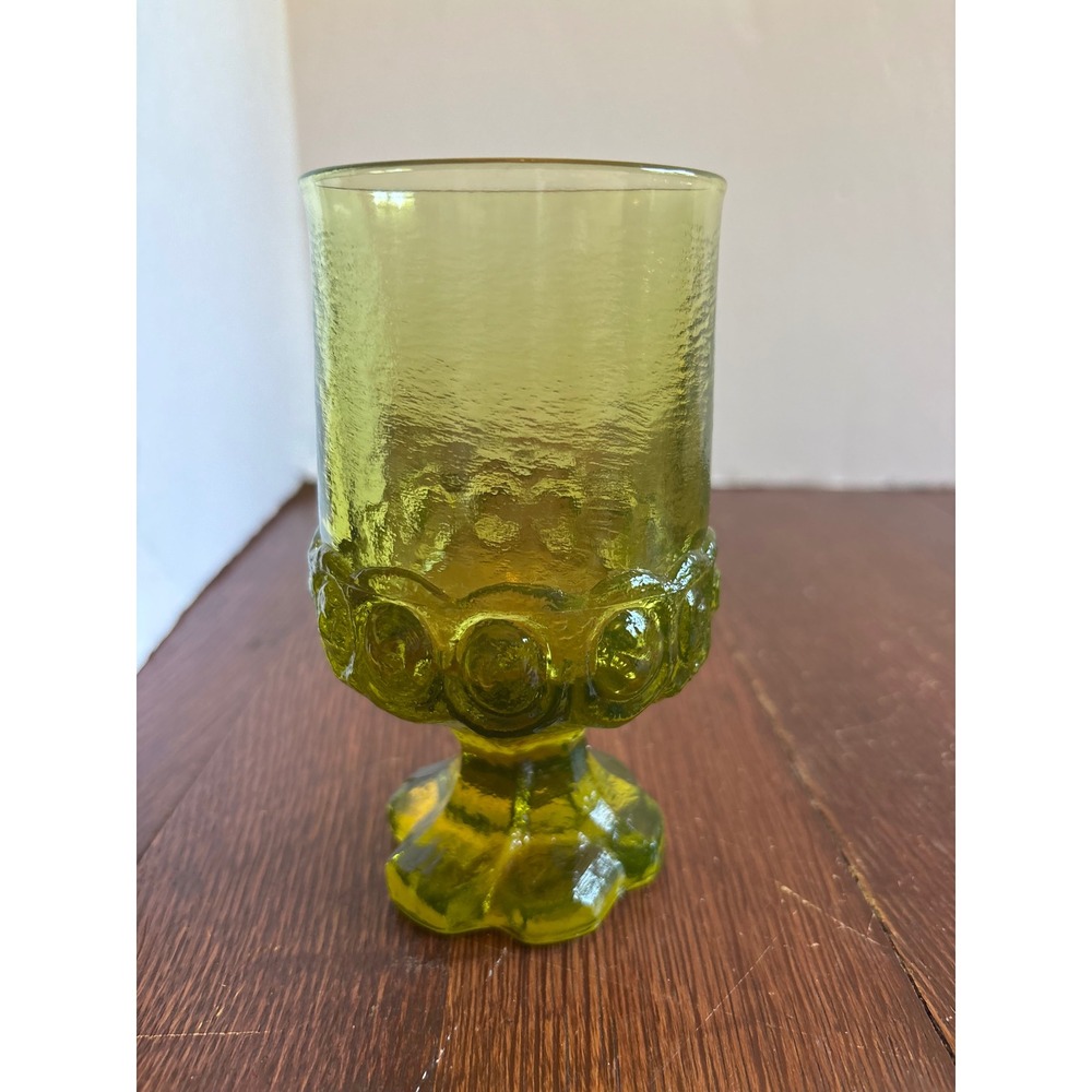 Vintage Tiffin Franciscan Madeira Citron Uranium‎ Glass Water Goblet Green Glow